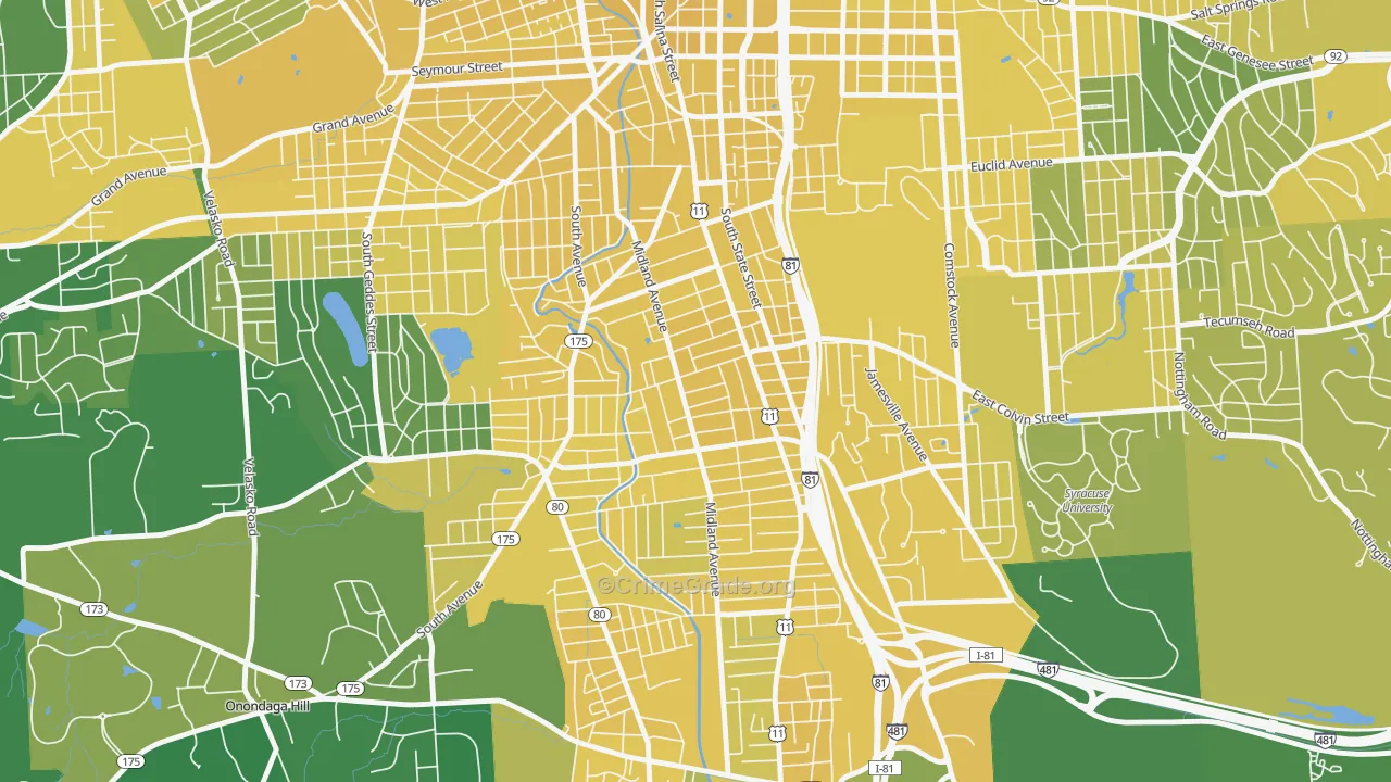 Brighton, Syracuse, NY Map of Vandalism Rates