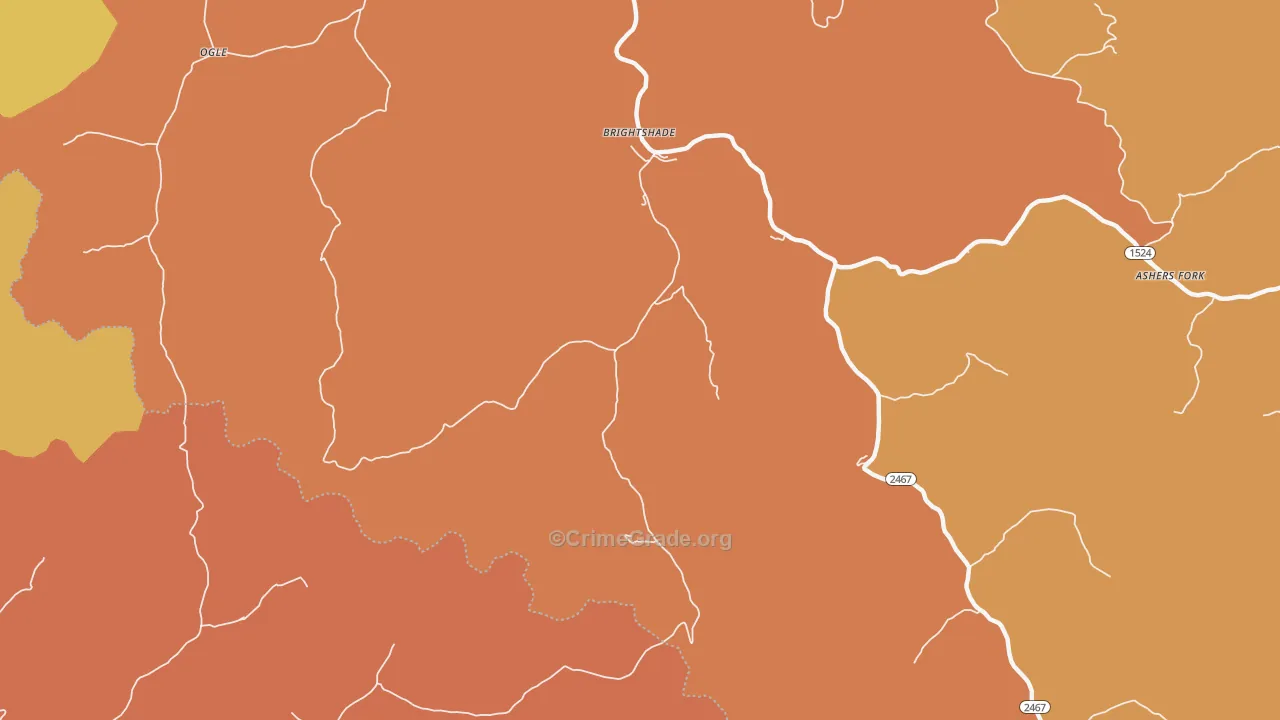 Brightshade, KY Map of Vandalism Rates
