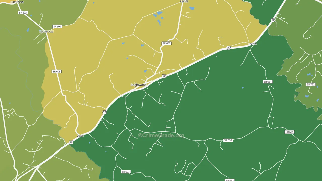 Brightwood, VA Map of Vandalism Rates