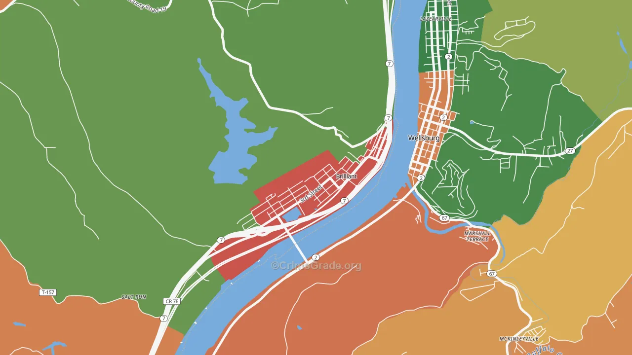 Brilliant, OH Map of Vandalism Rates