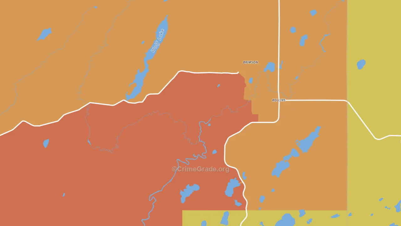 Brimson, MN Map of Vandalism Rates