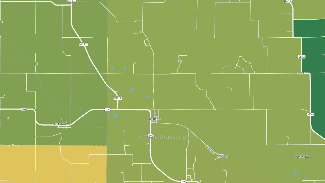 Brimson, MO Map of Vandalism Rates