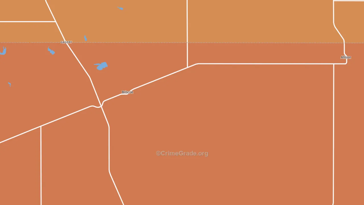 Briscoe, TX Map of Vandalism Rates