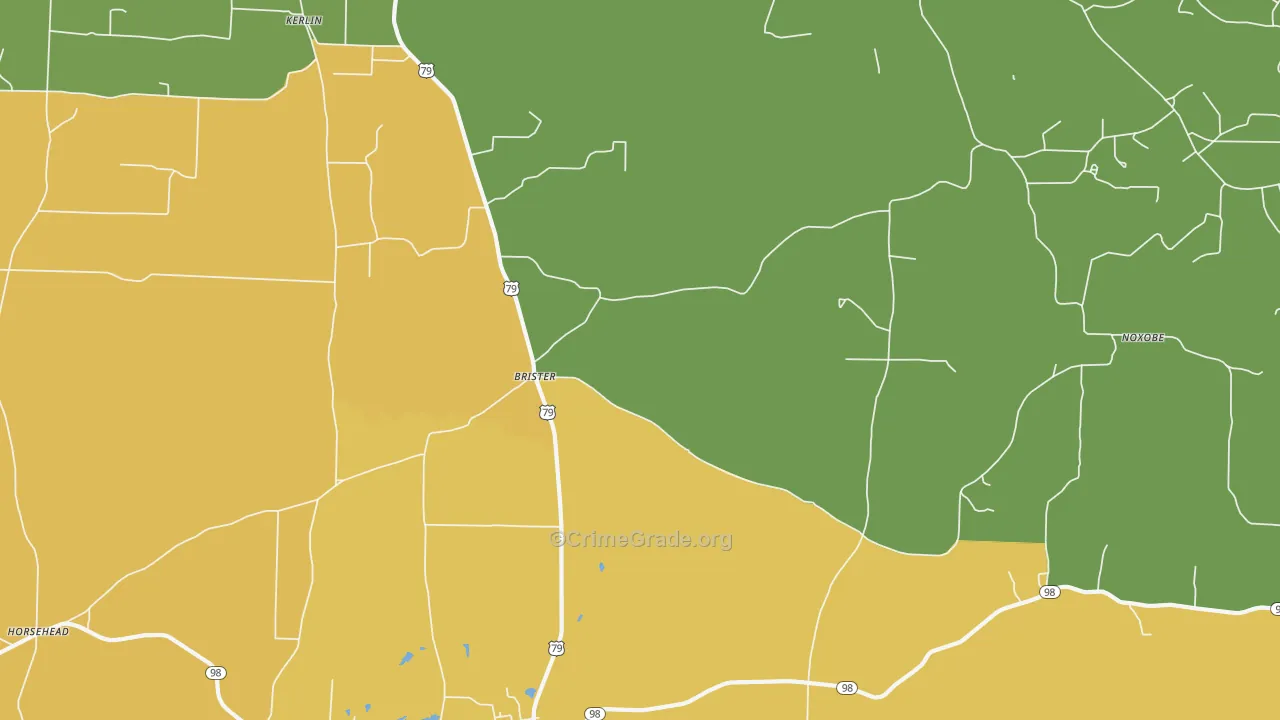 Brister, AR Map of Vandalism Rates
