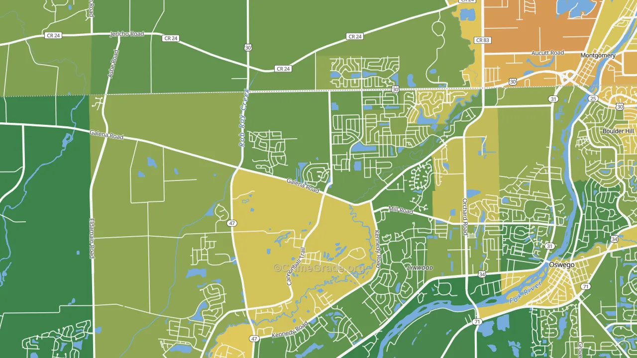 Bristol, IL Map of Vandalism Rates