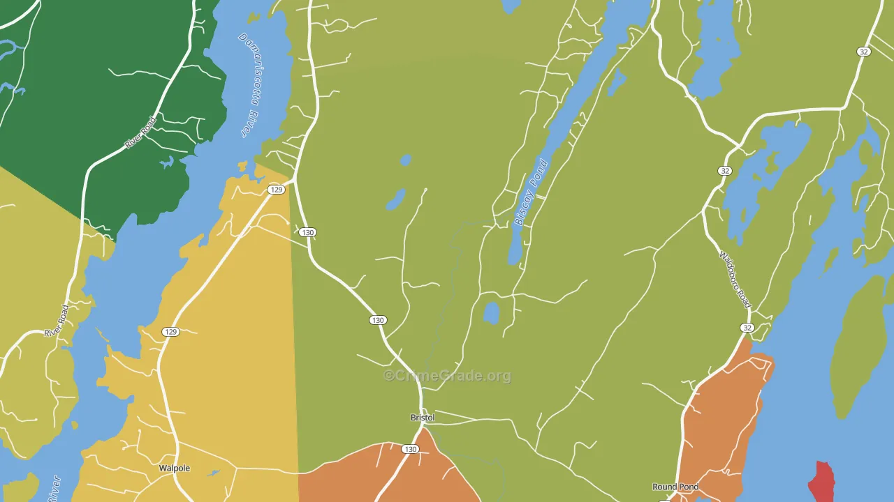 Bristol, ME Map of Vandalism Rates