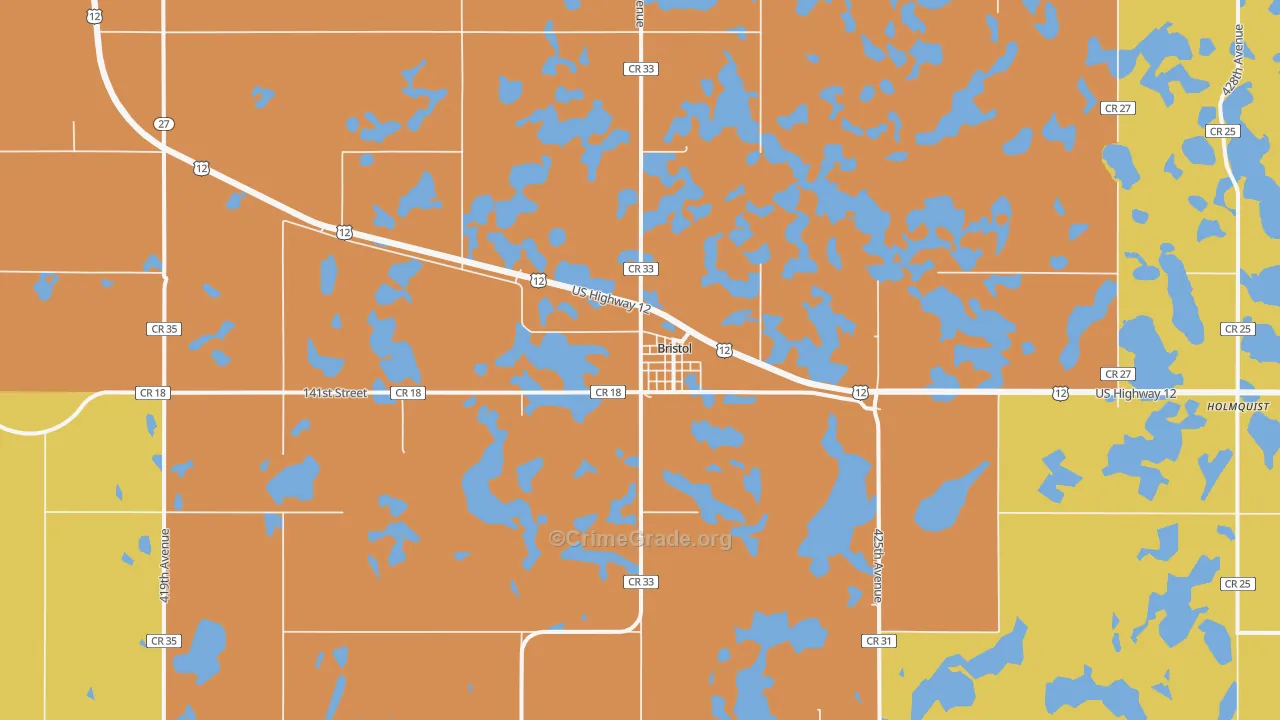 Bristol, SD Map of Vandalism Rates