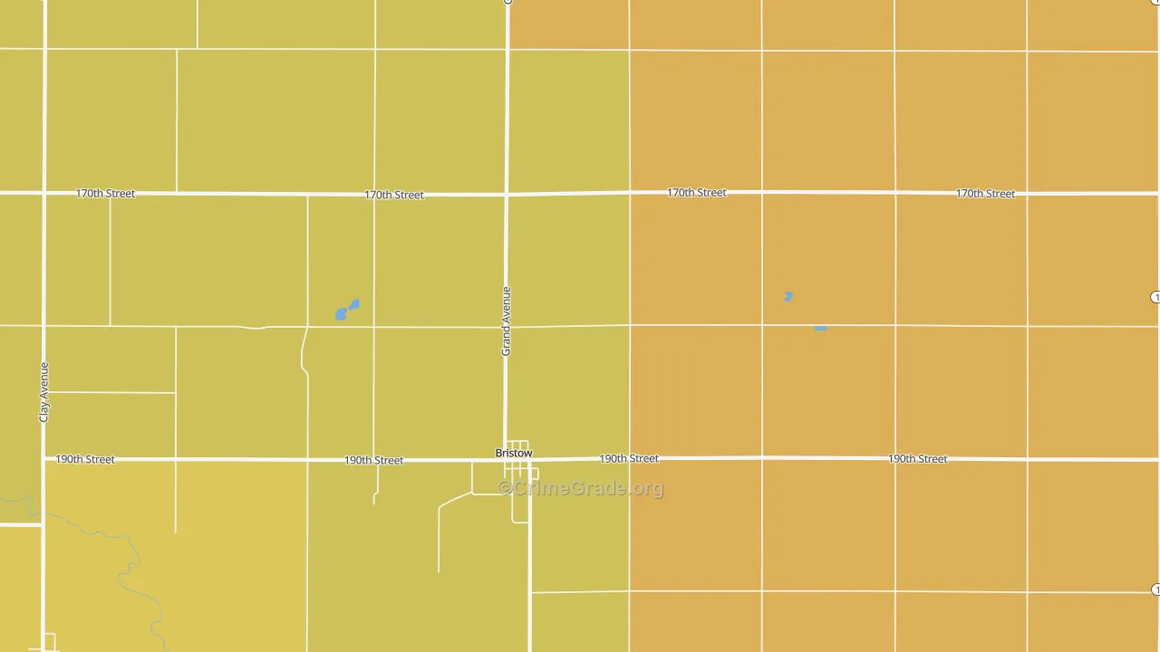 Bristow, IA Map of Vandalism Rates