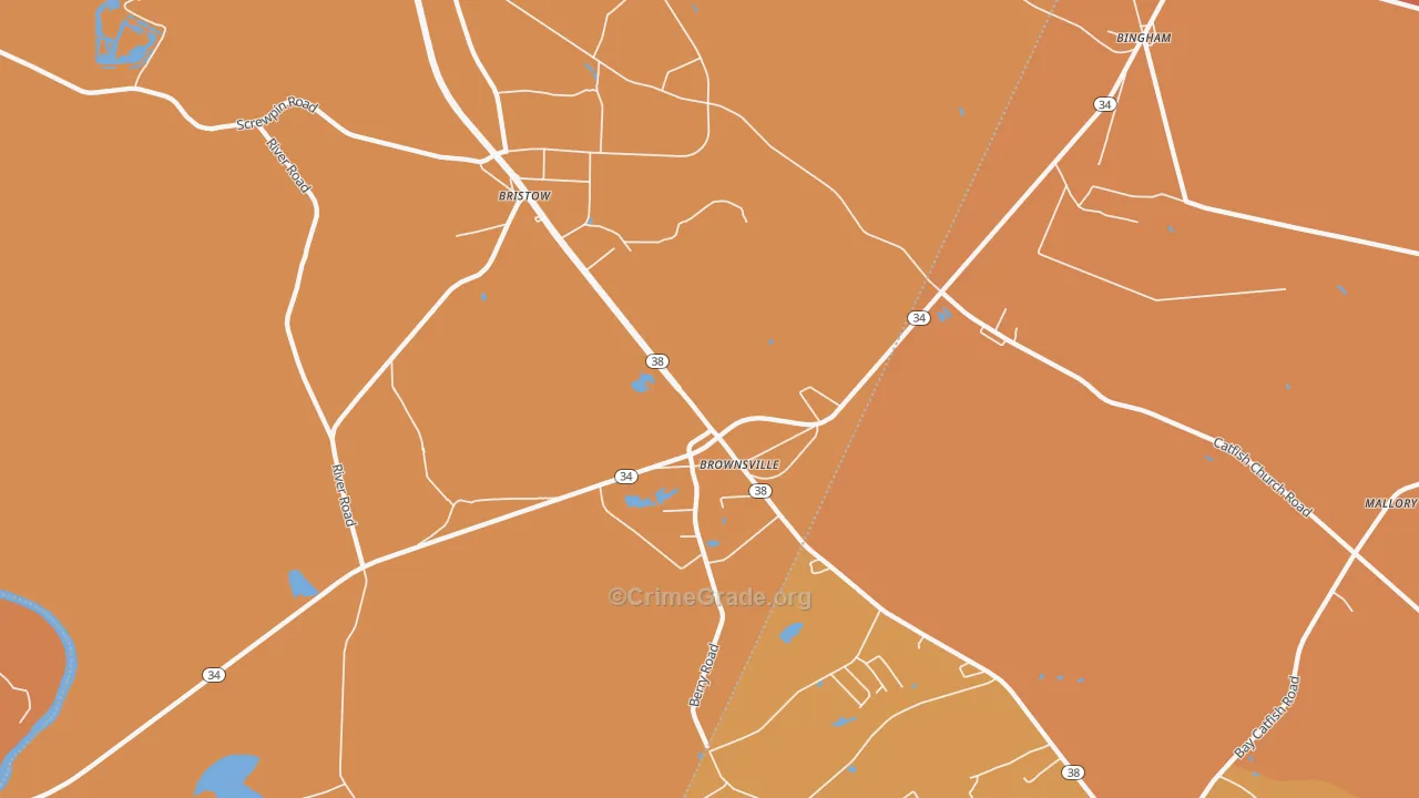 Bristow, SC Map of Vandalism Rates