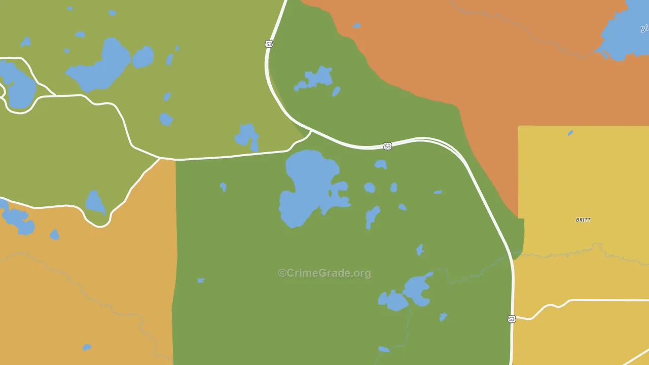 Britt, MN Map of Vandalism Rates