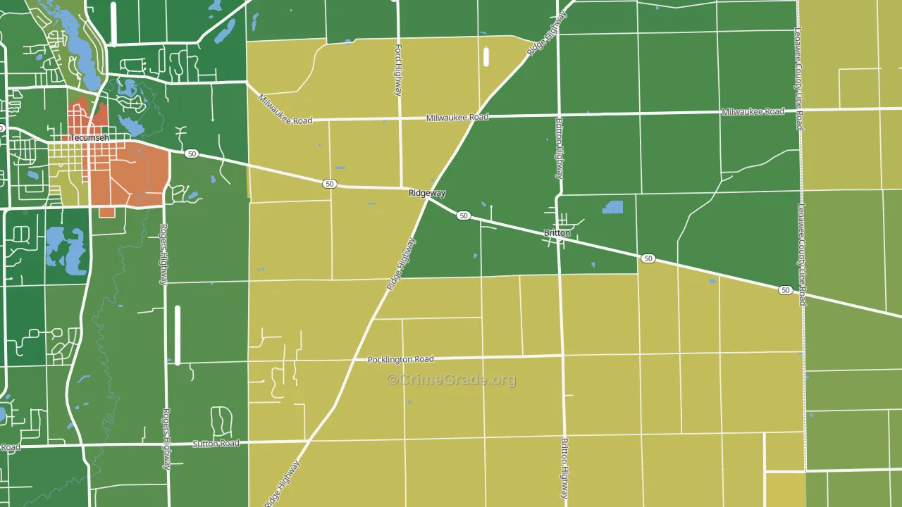 Britton, MI Map of Vandalism Rates