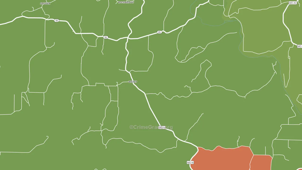 Brixey, MO Map of Vandalism Rates