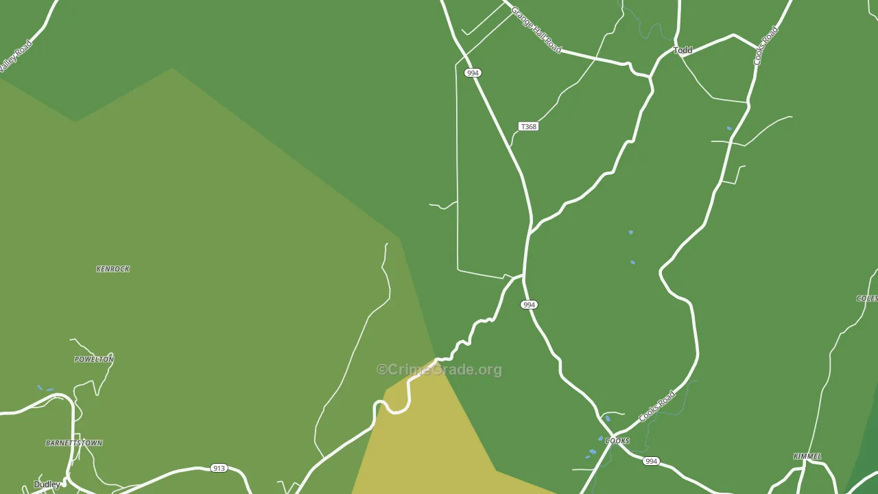 Broad Top, PA Map of Vandalism Rates