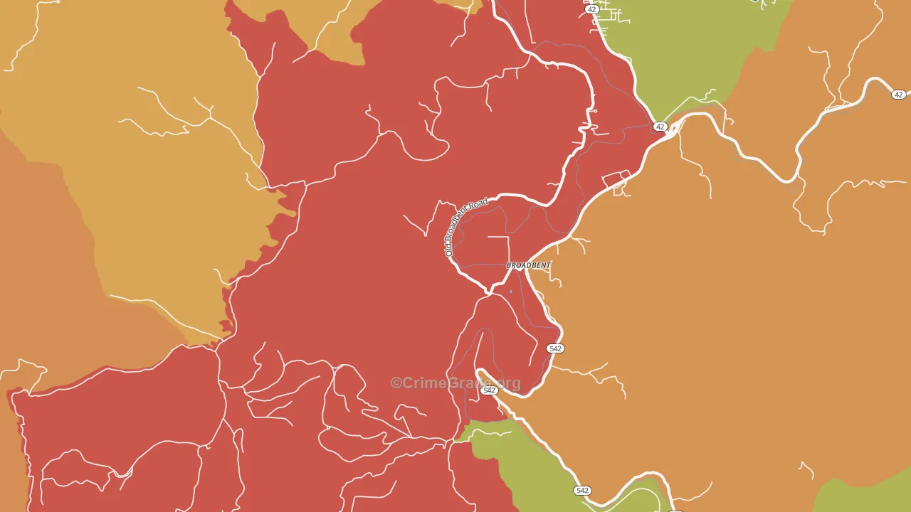 Broadbent, OR Map of Vandalism Rates