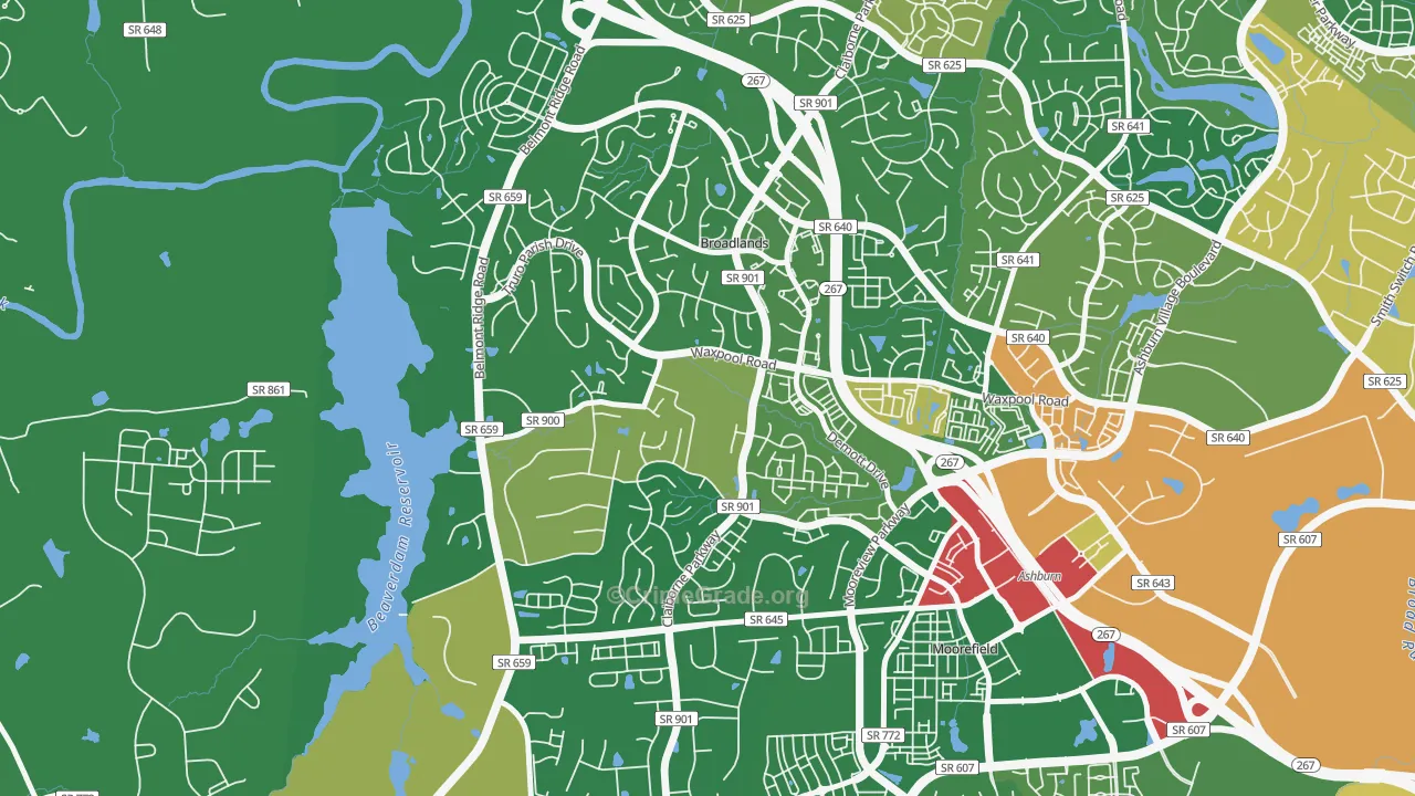 Broadlands, VA Map of Vandalism Rates