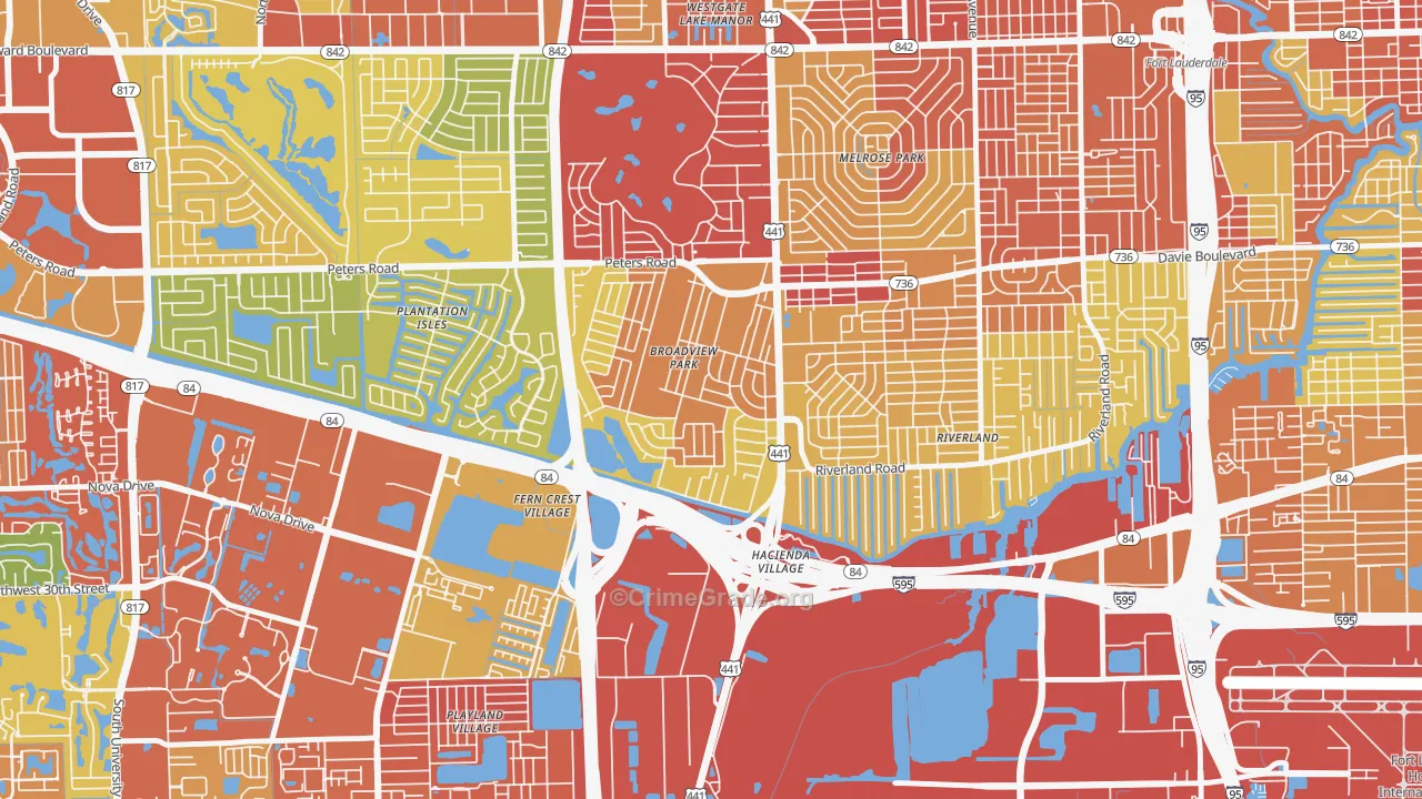 Broadview Park, Fort Lauderdale, FL Map of Vandalism Rates