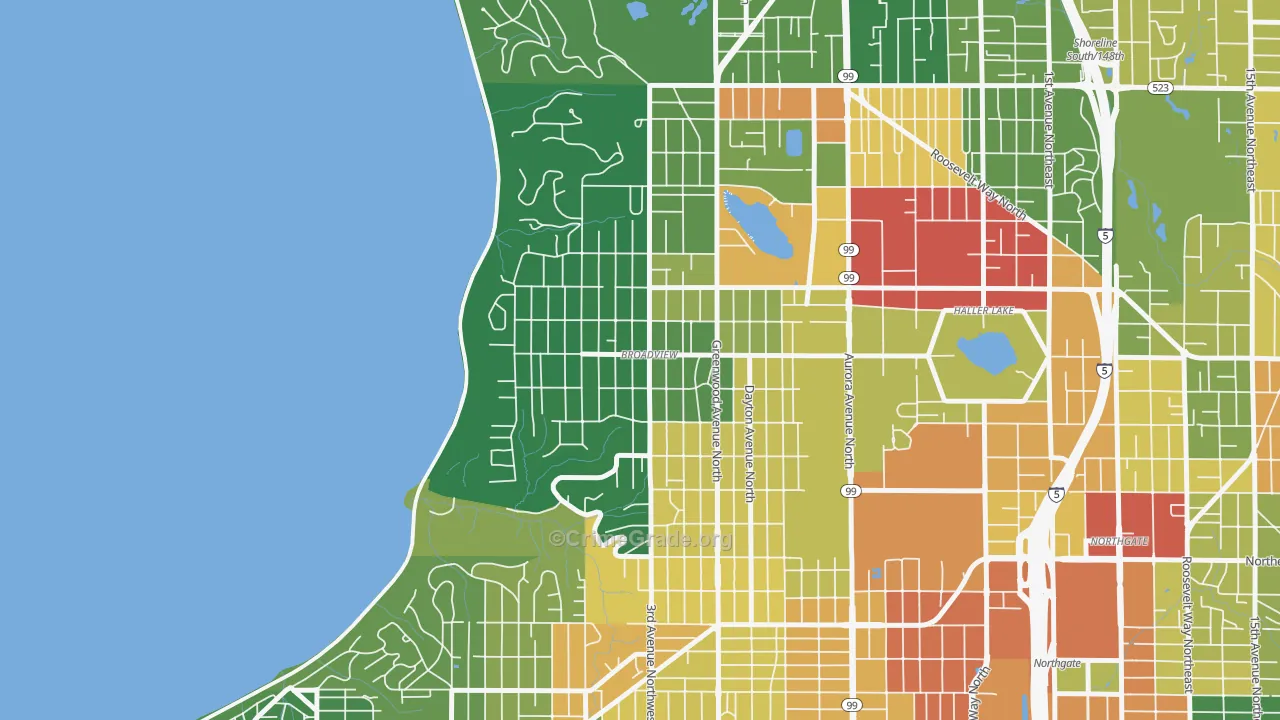 Broadview, Seattle, WA Map of Vandalism Rates