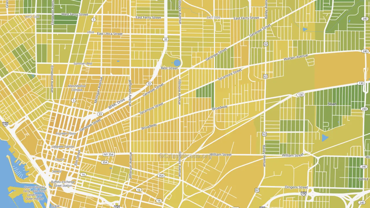 Broadway-Fillmore, Buffalo, NY Map of Vandalism Rates
