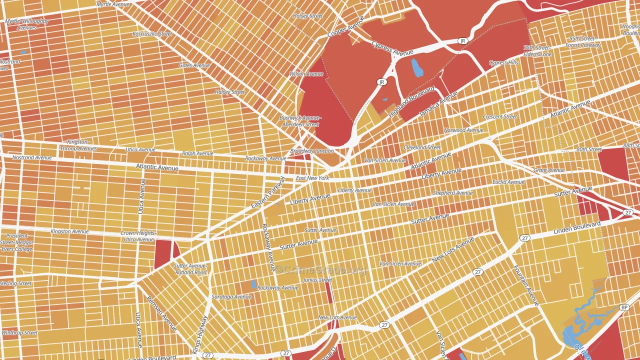 Broadway Junction, Brooklyn, NY Map of Vandalism Rates