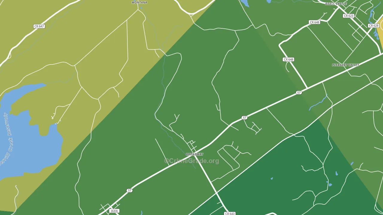 Broadway, NJ Map of Vandalism Rates