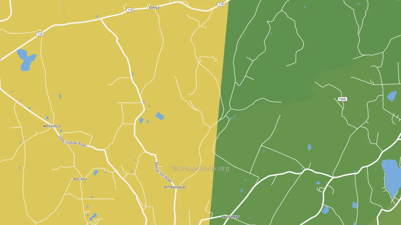 Broadway, PA Map of Vandalism Rates