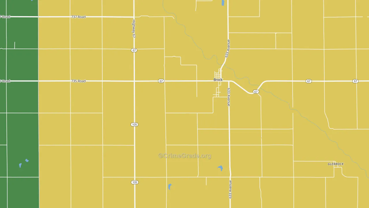 Brock, NE Map of Vandalism Rates