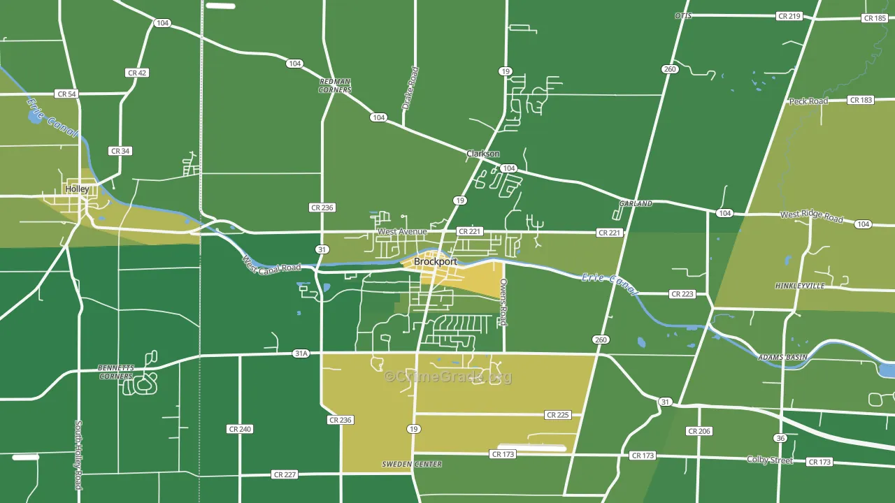 Brockport, NY Map of Vandalism Rates
