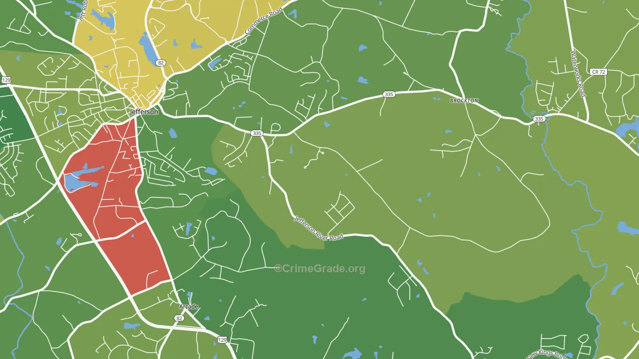 Brockton, GA Map of Vandalism Rates
