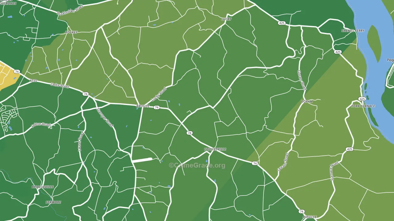 Brogue, PA Map of Vandalism Rates