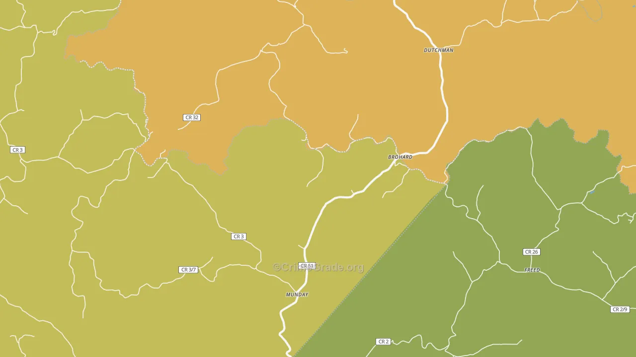 Brohard, WV Map of Vandalism Rates