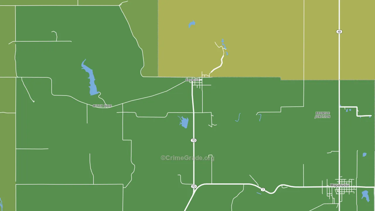 Bromide, OK Map of Vandalism Rates