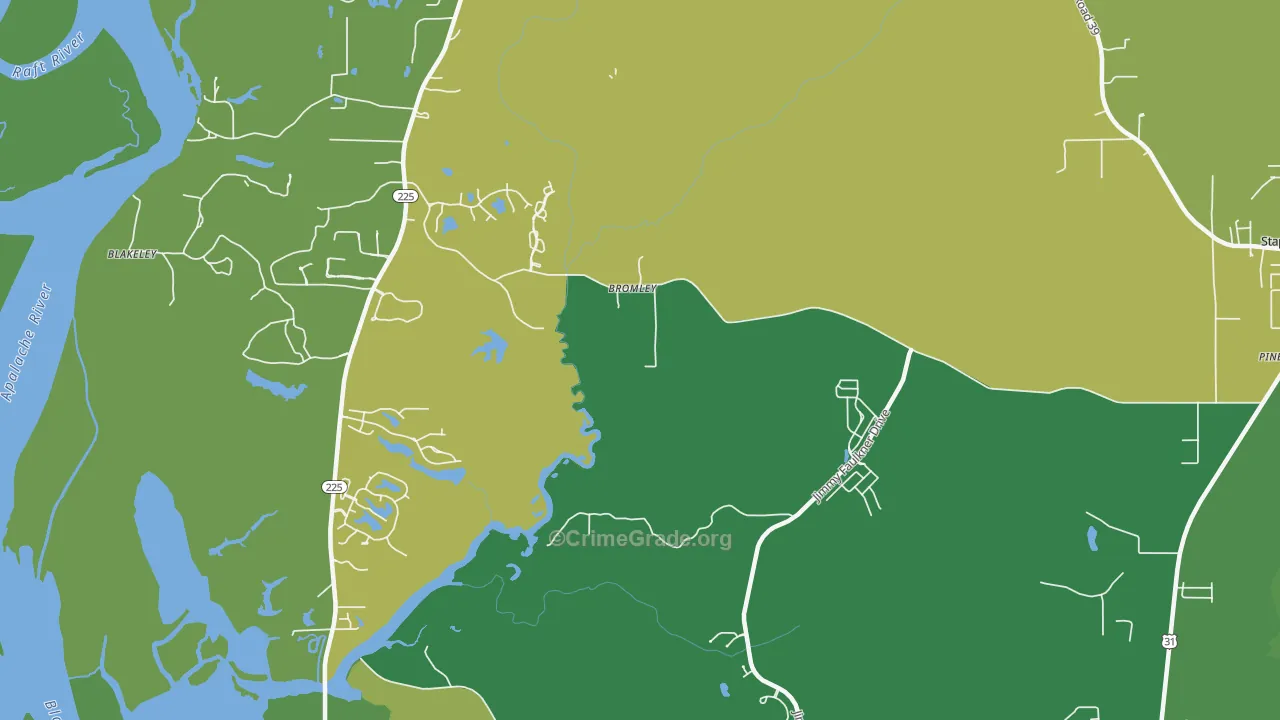 Bromley, AL Map of Vandalism Rates