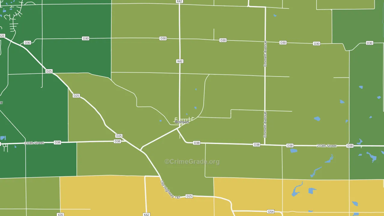 Bronson, IA Map of Vandalism Rates