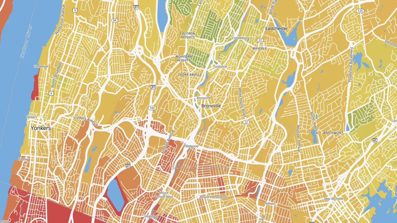 Bronxville, NY Map of Vandalism Rates