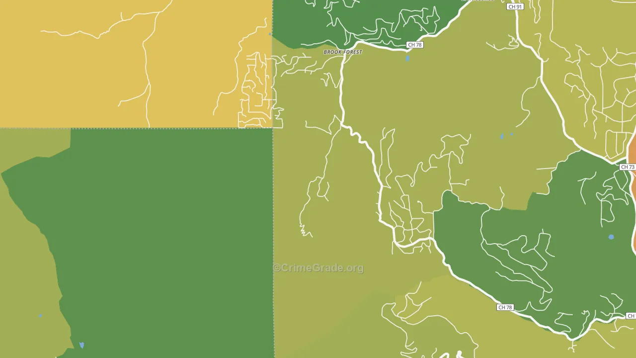 Brook Forest, CO Map of Vandalism Rates