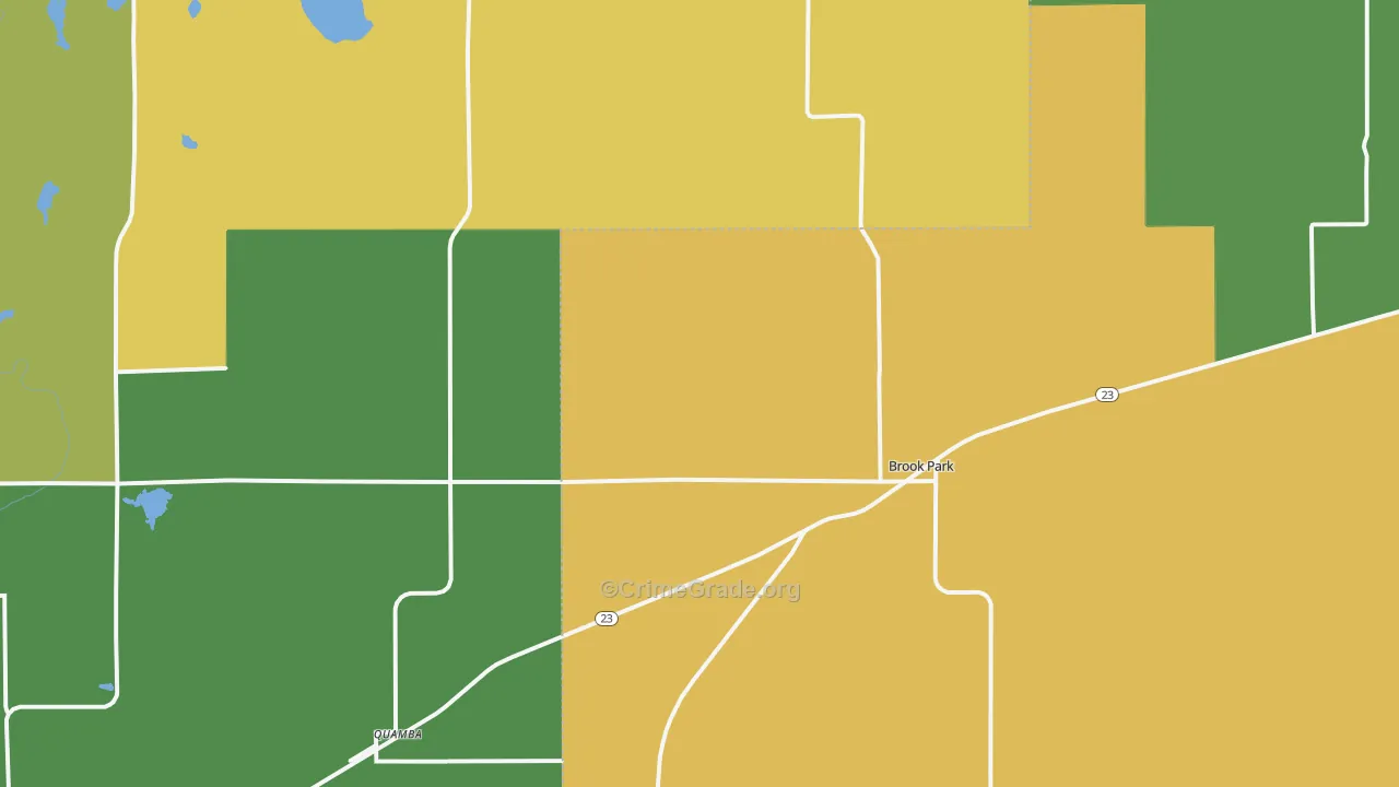 Brook Park, MN Map of Vandalism Rates
