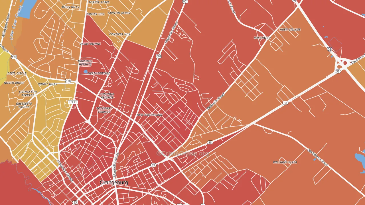 Brookdale, SC Map of Vandalism Rates