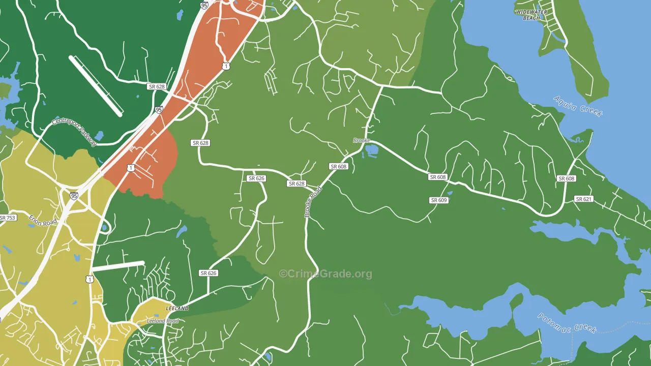 Brooke, VA Map of Vandalism Rates