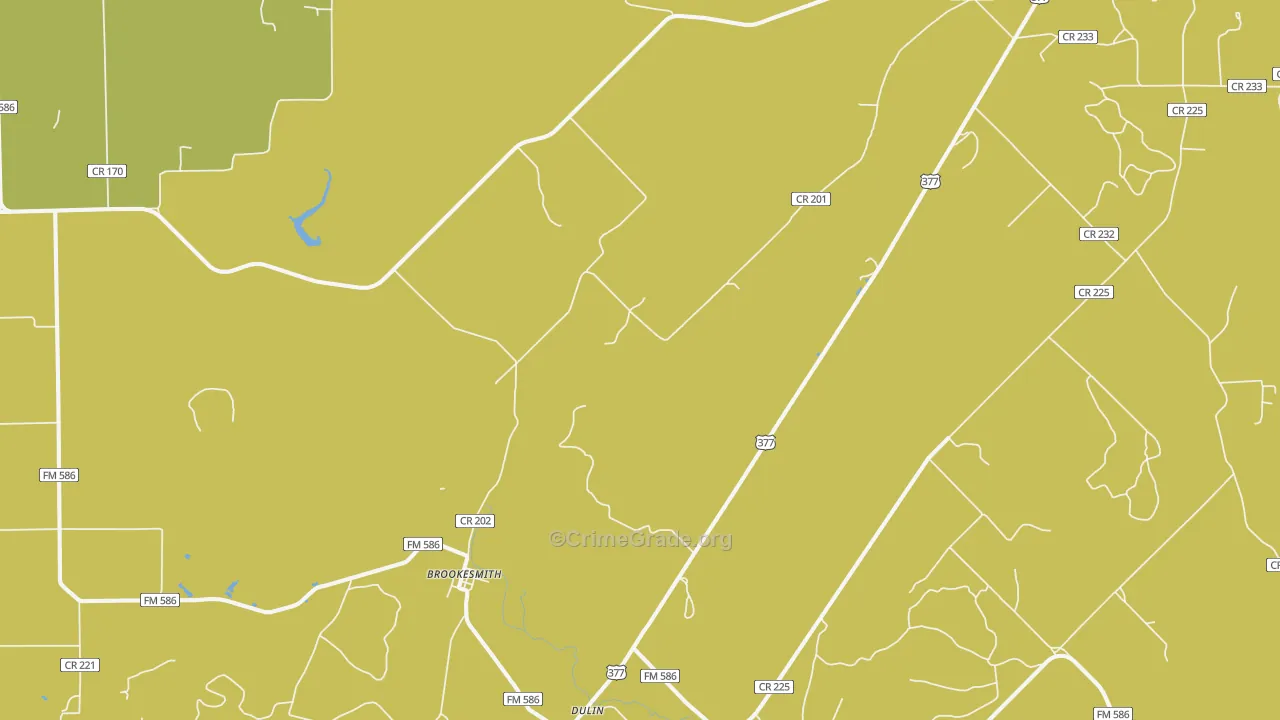 Brookesmith, TX Map of Vandalism Rates