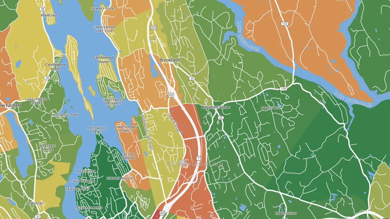 Brookfield, CT Map of Vandalism Rates