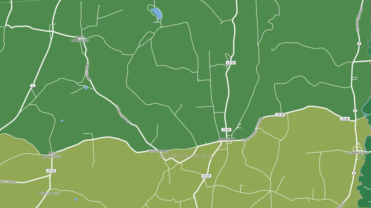 Brookfield, NY Map of Vandalism Rates