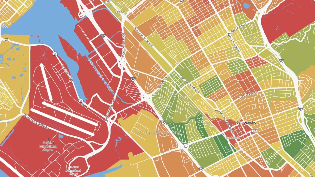 Brookfield Village, Oakland, CA Map of Vandalism Rates