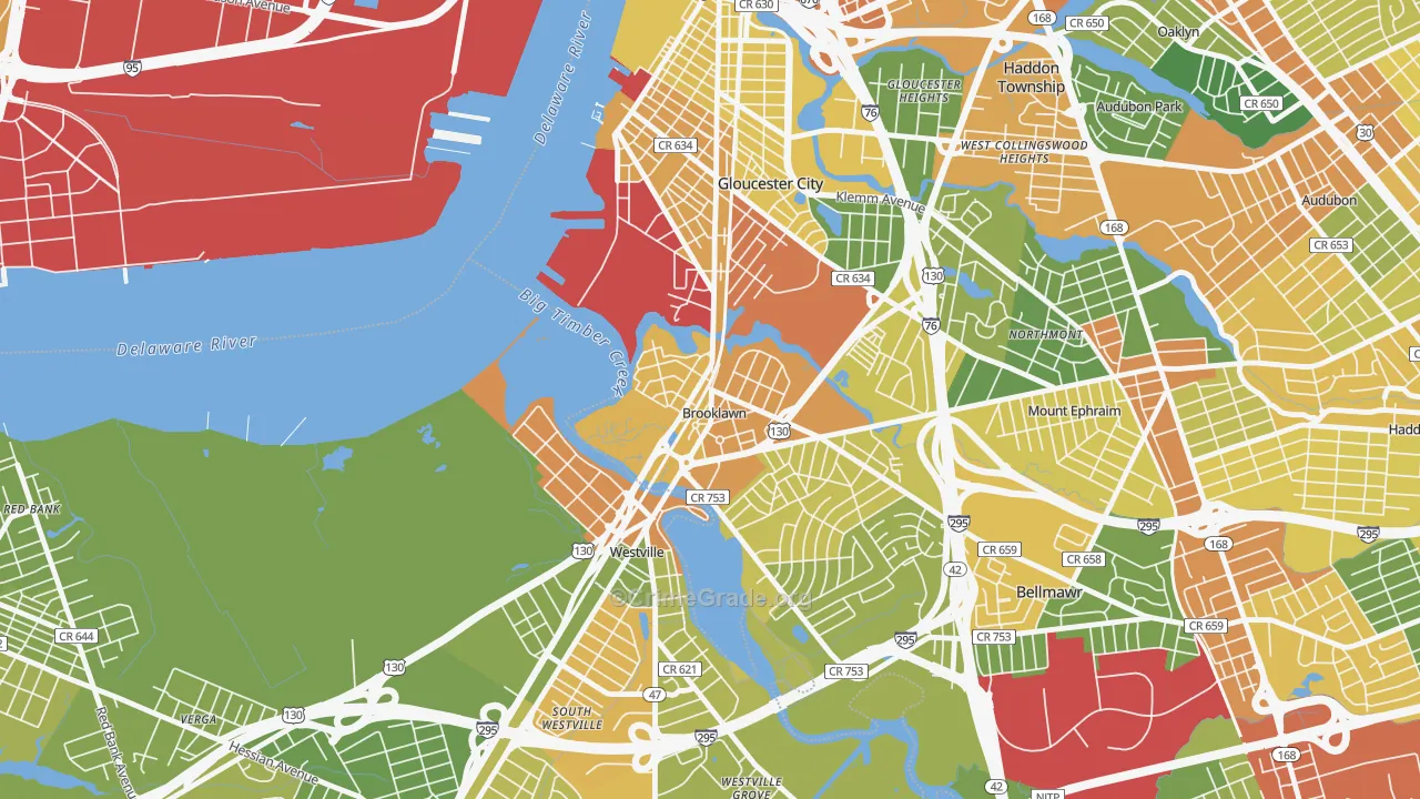 Brooklawn, NJ Map of Vandalism Rates