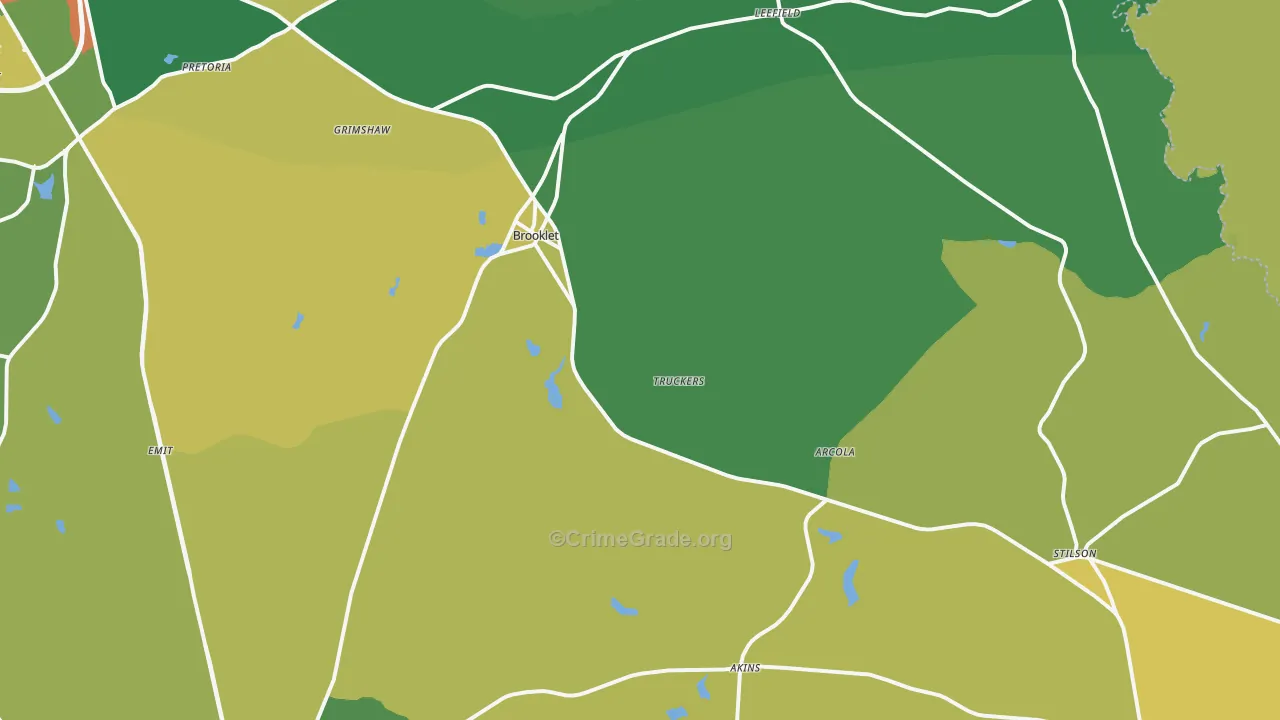 Brooklet, GA Map of Vandalism Rates