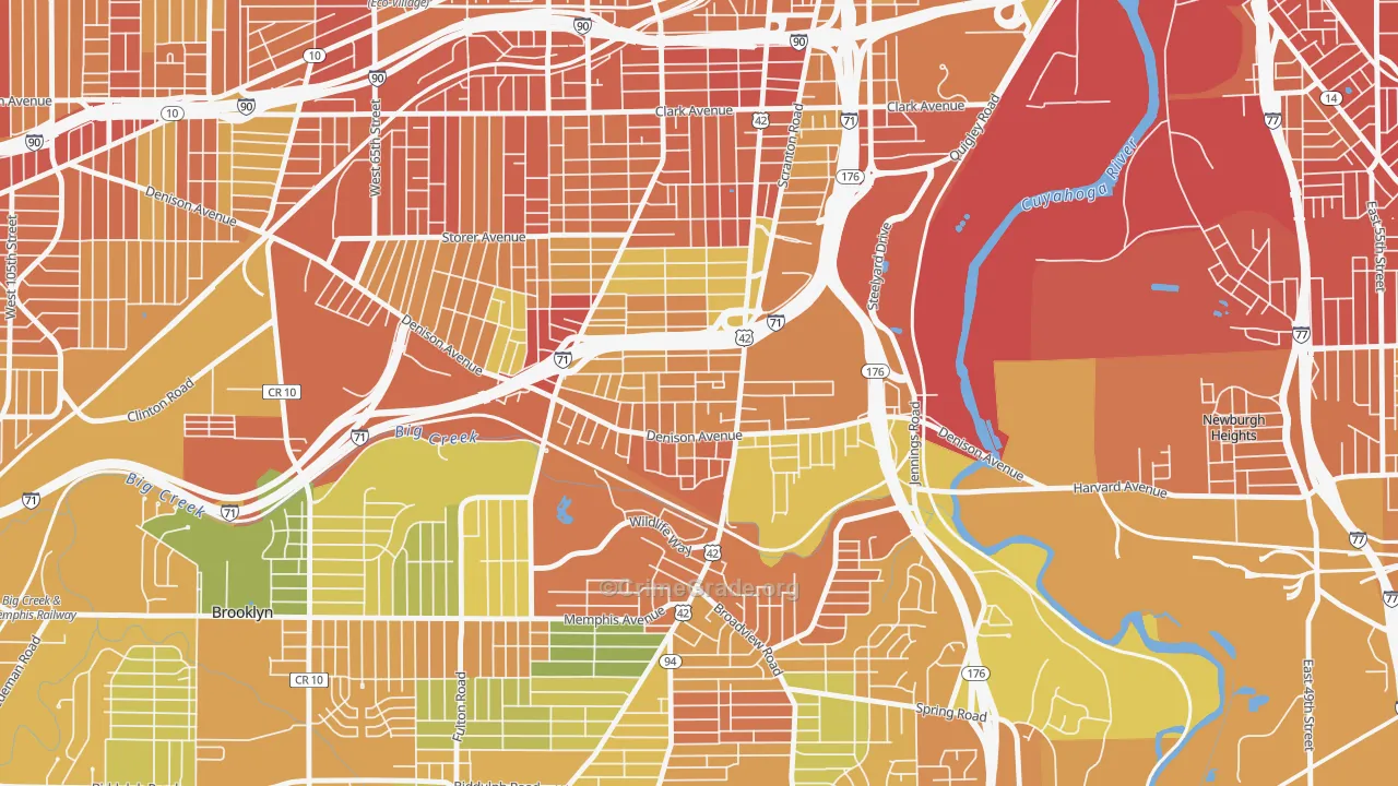 Brooklyn-Centre, Cleveland, OH Map of Vandalism Rates