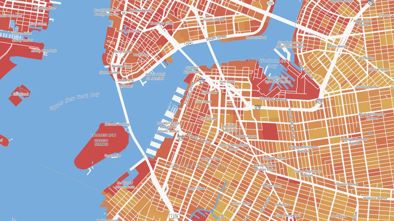 Brooklyn Heights, Brooklyn, NY Map of Vandalism Rates
