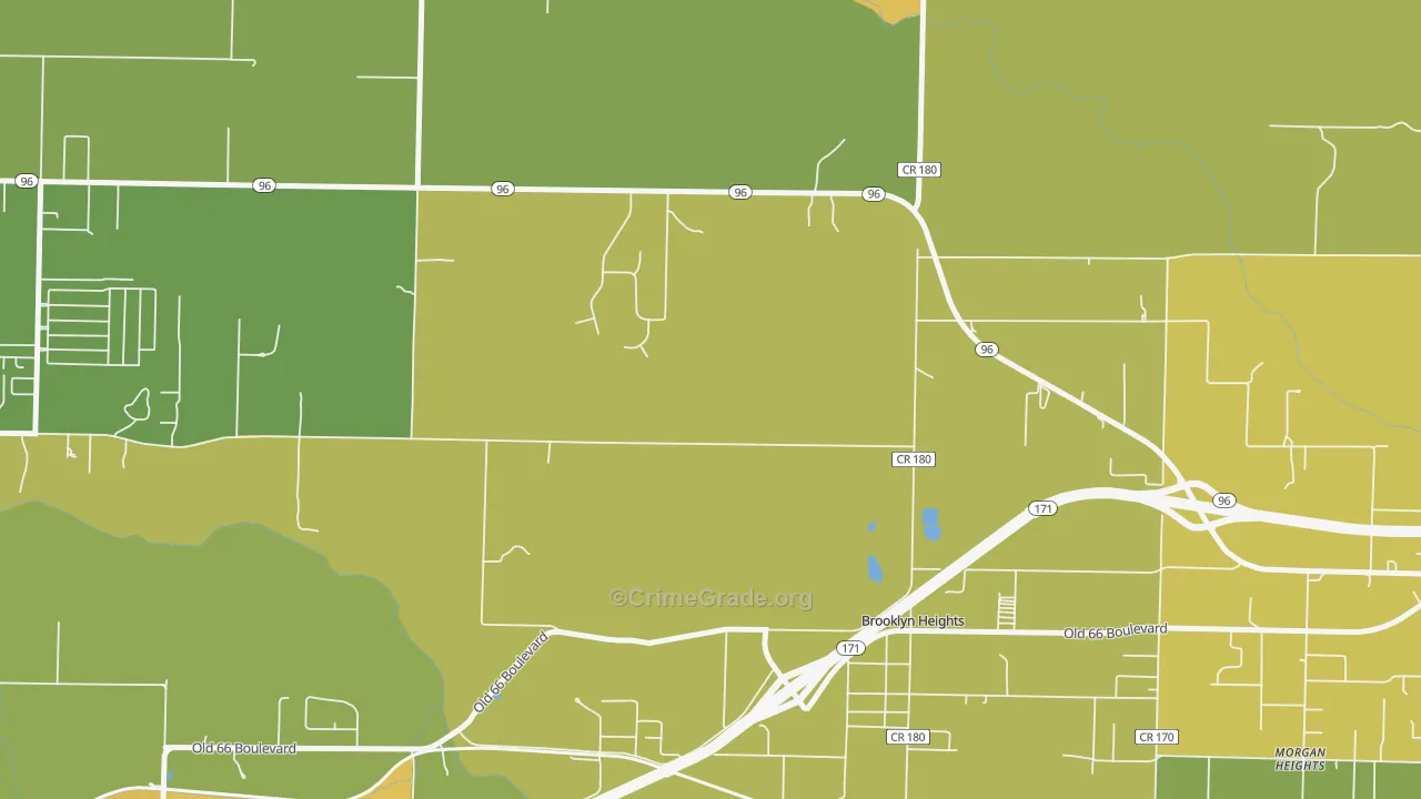 Brooklyn Heights, MO Map of Vandalism Rates