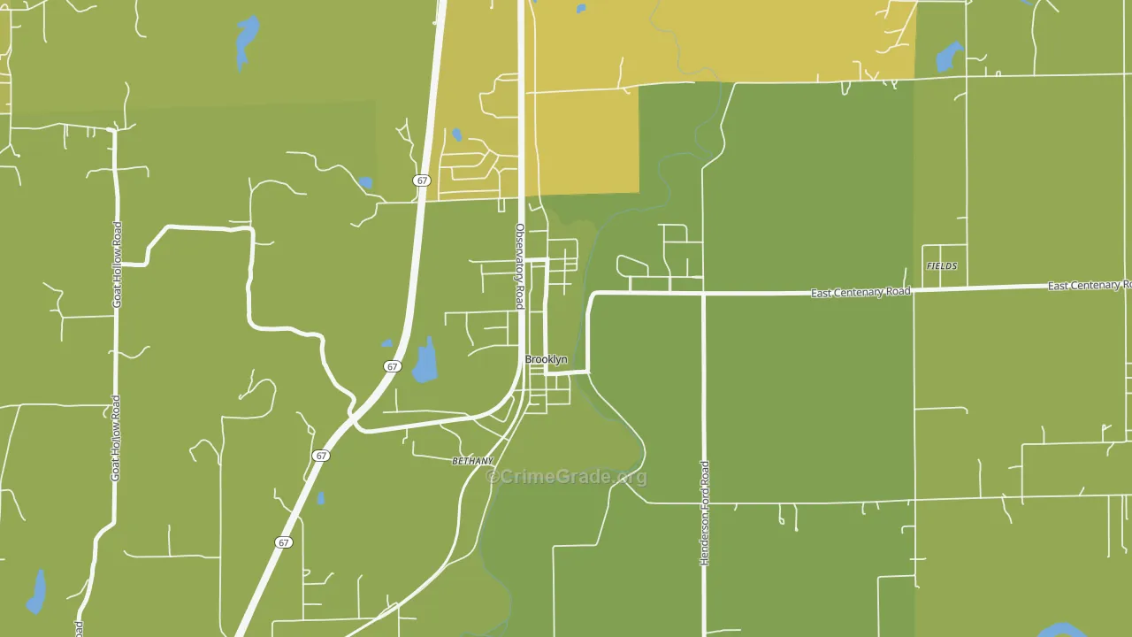 Brooklyn, IN Map of Vandalism Rates