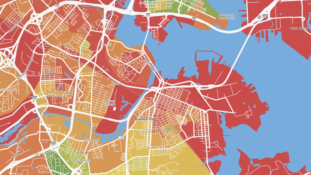 Brooklyn, MD Map of Vandalism Rates