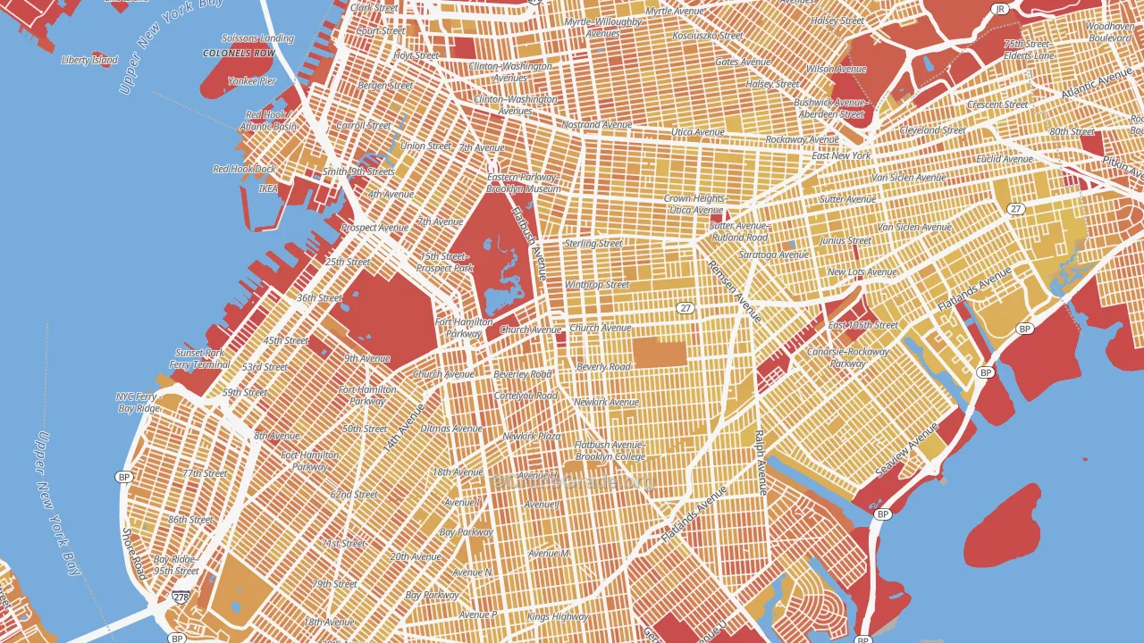 Brooklyn, NY Map of Vandalism Rates